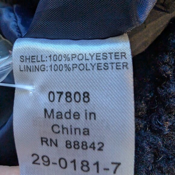 Roaman’s Plus Size Navy Sherpa Fleece Double-Breasted Coat | 1X - Picture 11 of 14